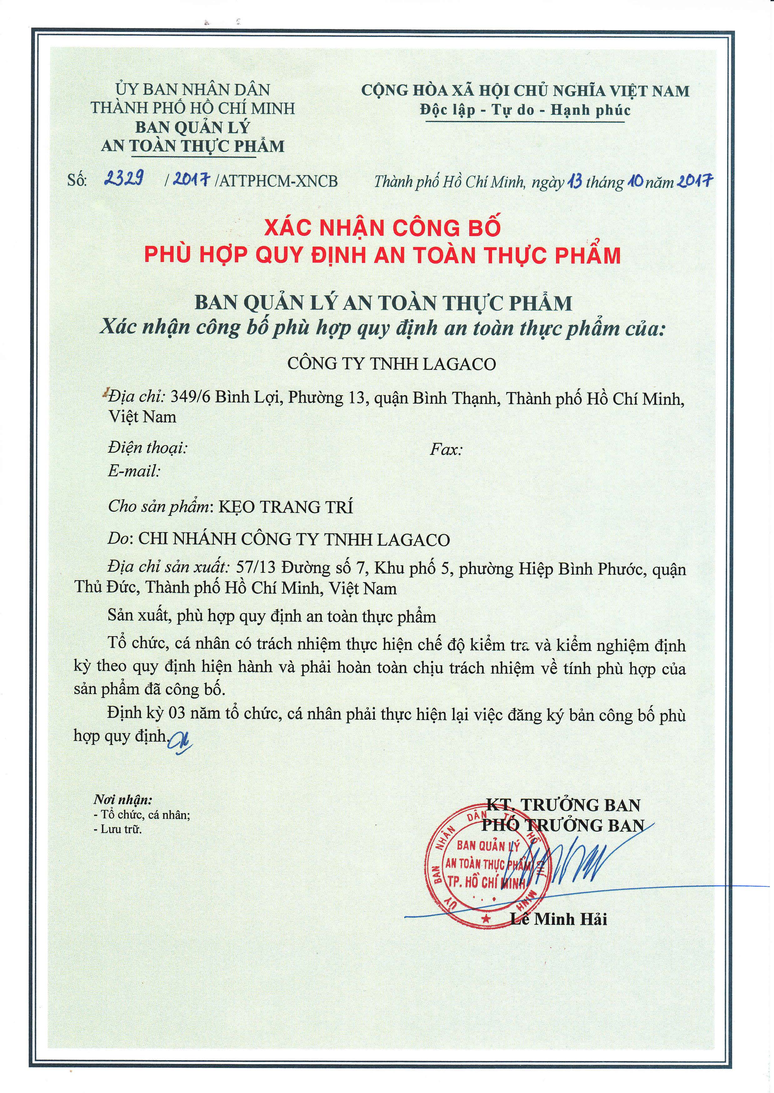 CÔNG BỐ HỢP QUI